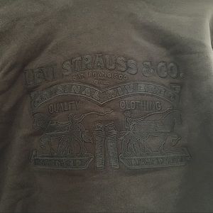 Levi Strauss Cropped Embroidered Fleece Hoodie